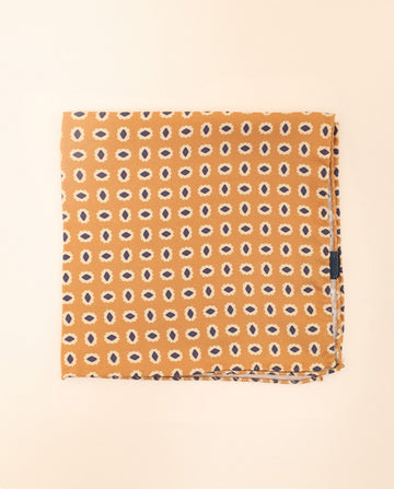 Lenço de Bolso 100% Seda em Amarelo Escuro